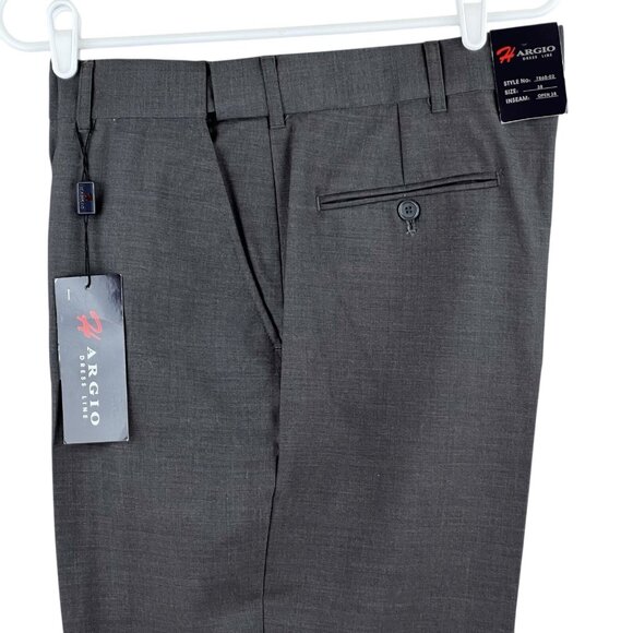 HARGIO Dress Line Men's Blend Wool Grey Dress Pants Size 38x34 Flat Front NWT - Picture 13 of 13